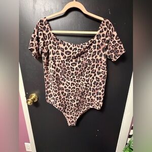 Torrid Pink Leopard Print Bodysuit